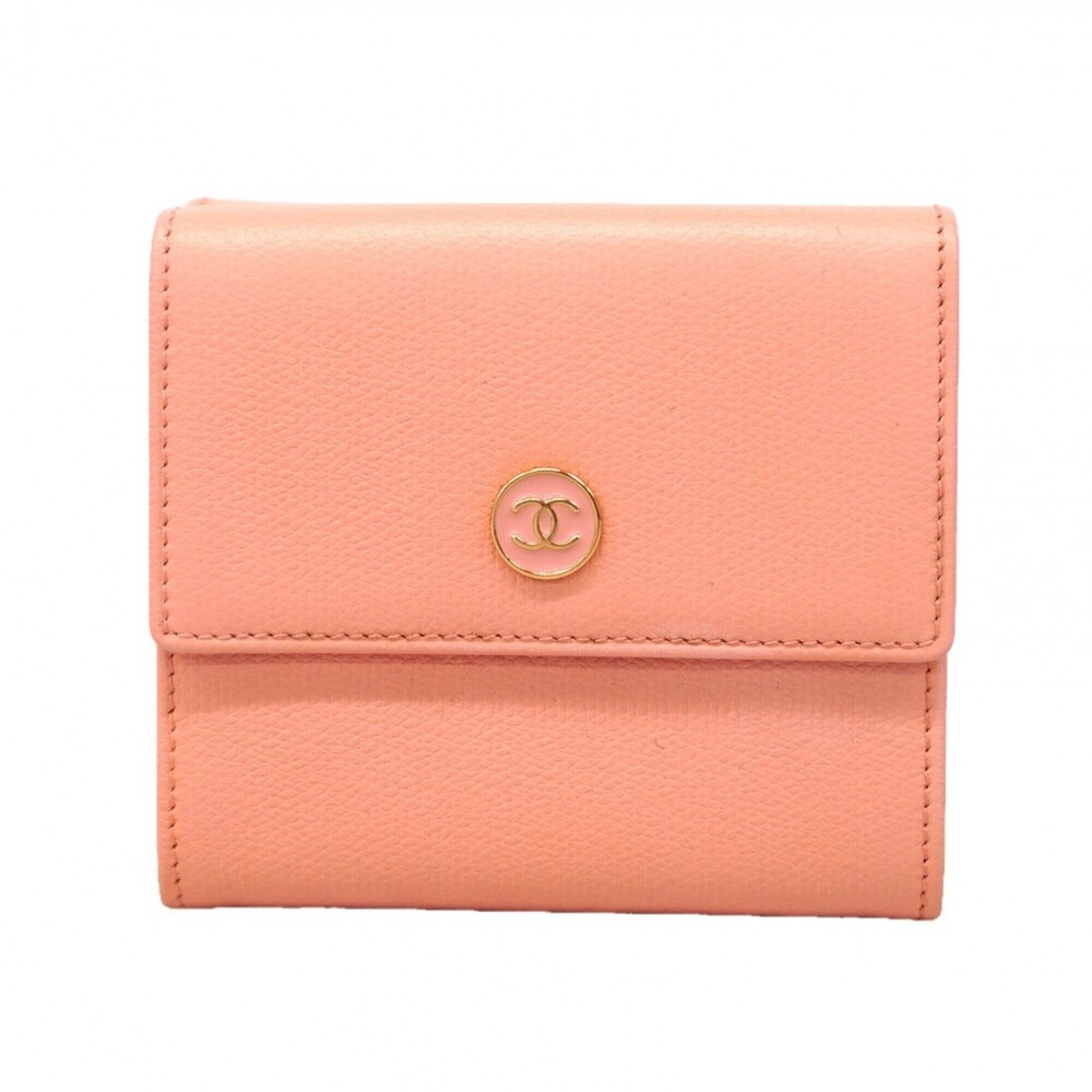 CHANEL Authentic Pink Leather Wallet